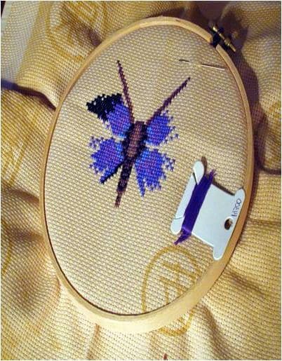 cross stitch dragonfly