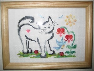 framing cross stitch image